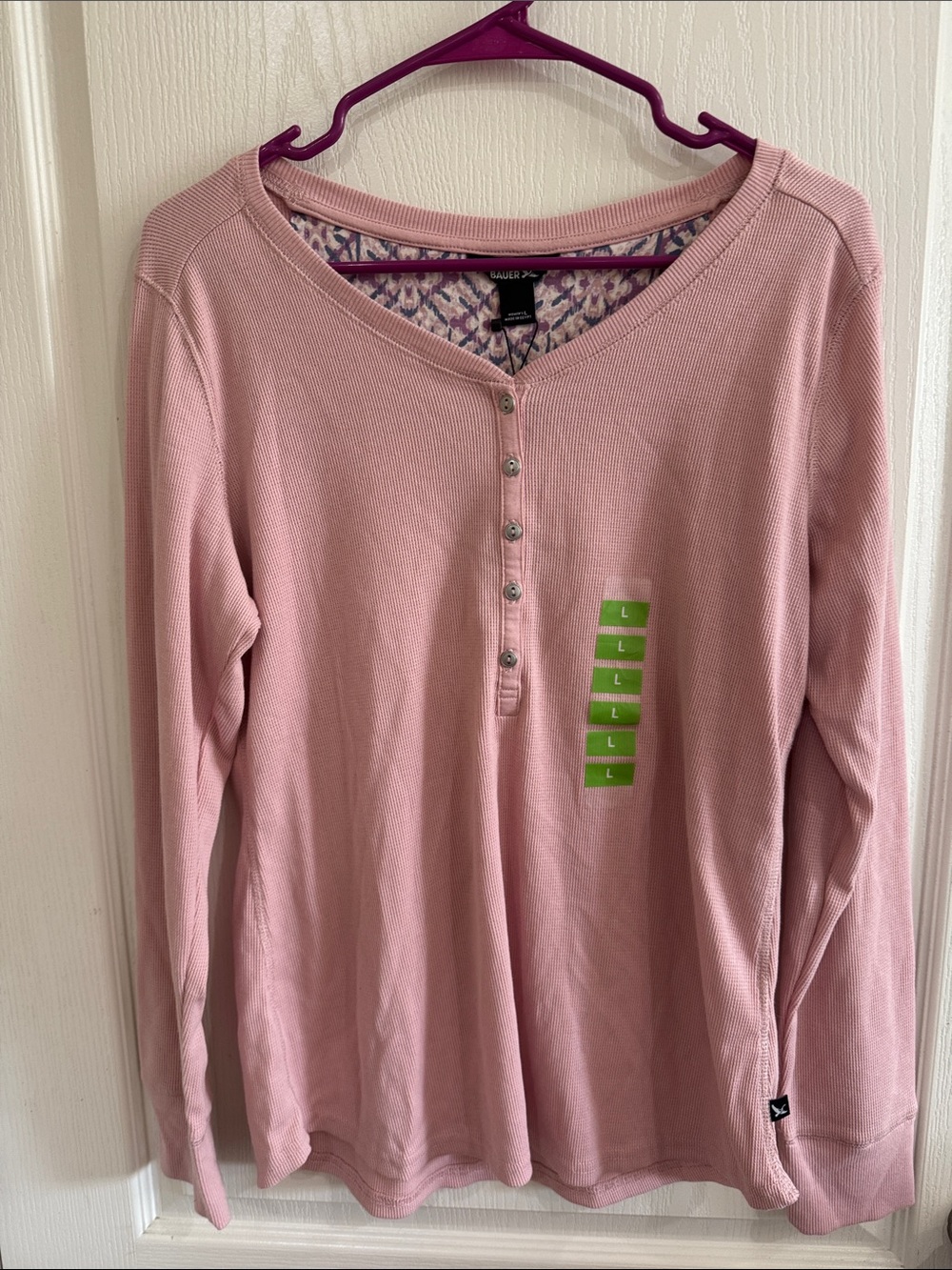 Eddie Bauer Light Pink Long-Sleeve Henley